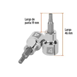 Dado punta hexagonal de 4 mm, cuadro 3/8