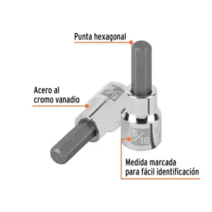 Dado punta hexagonal de 5/16