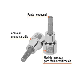 Dado punta hexagonal de 7/32