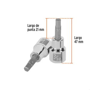 Dado punta hexagonal de 7/32