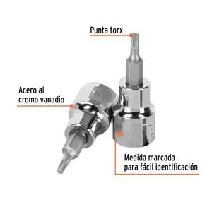 Dado punta torx T-15, cuadro 3/8