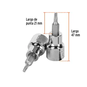 Dado punta torx T-15, cuadro 3/8