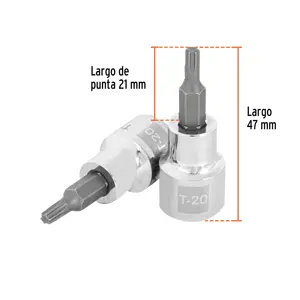 Dado punta torx T-20, cuadro 3/8