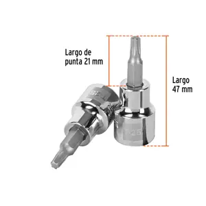 Dado punta torx T-25, cuadro 3/8