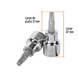 Dado punta torx T-30, cuadro 3/8