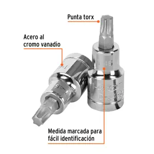 Dado punta torx T-45, cuadro 1/2