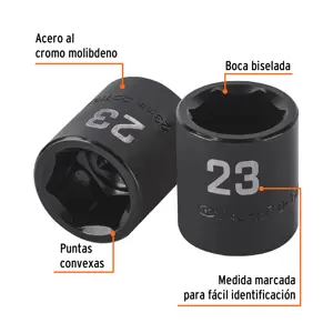 Dado de impacto de 23 mm, 6 puntas, cuadro 1/2