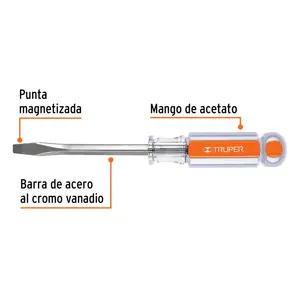 Truper Desarmador plano 1/4 x 4