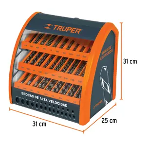 Truper Despachador 29 compartimentos para brocas HSS con producto