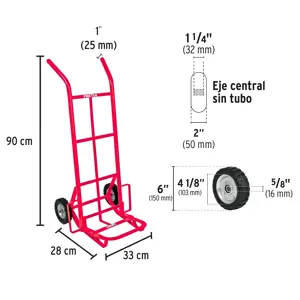 Pretul Diablo de carga de 100 kg, ruedas sólidas, balero sencillo