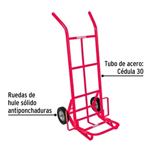 Pretul Diablo de carga de 200 kg, ruedas sólidas, balero sencillo