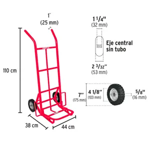 Pretul Diablo de carga de 200 kg, ruedas sólidas, balero sencillo