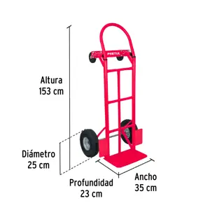 Pretul Diablo de carga de 385 kg, de plataforma, ruedas neumáticas