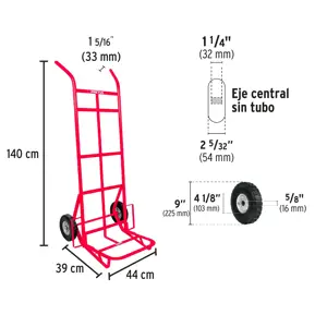 Pretul Diablo de carga de 400 kg, ruedas sólidas, doble balero