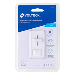 Volteck Atenuador de Luz deslizable con interruptor, línea Classic