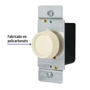 Atenuador de luz giratorio, Standard, marfil, Volteck