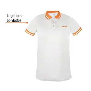 Playera polo performance para hombre, blanca, M, Truper