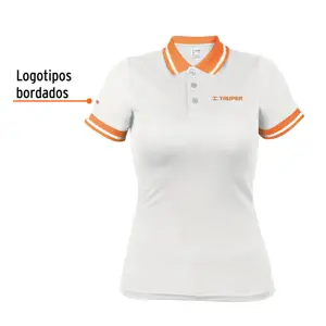 Playera polo performance para mujer, blanca, M, Truper