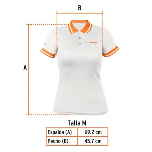 Playera polo performance para mujer, blanca, M, Truper