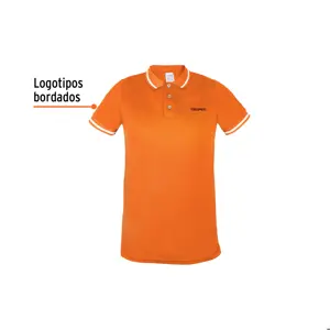 Playera polo performance para hombre, naranja, M, Truper