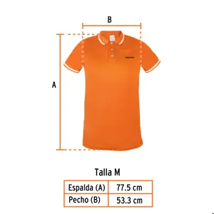 Playera polo performance para hombre, naranja, M, Truper