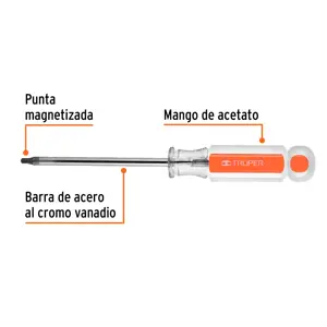 Desarmador punta Torx T 20 mango de acetato, Truper