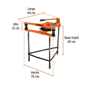 Truper Doblador hidráulico p/tubo, horizontal con tripié, 12 ton