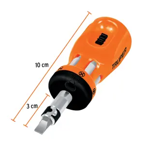 Truper Desarmador tipo trompo con matraca, 6 puntas dobles, blíster