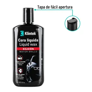 Cera líquida de silicón para auto, 473 ml, Klintek