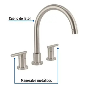 Mezcladora satín cuello alto para fregadero, Foset Element