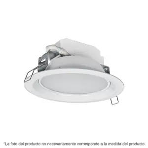 Luminario LED empotrado redondo de 5 W, luz cálida, Volteck