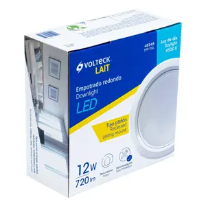 Luminario LED empotrado redondo de 12 W, luz de día, Volteck