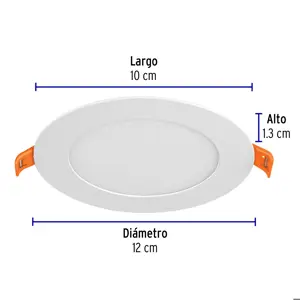 Volteck Luminario ultradelgado redondo p/empotrar 6W, luz de día