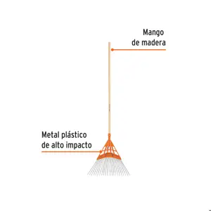 Truper Escoba metal/plástico alto impacto, cabeza recta, 22 dientes