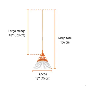 Truper Escoba metal/plástico alto impacto, cabeza recta, 22 dientes