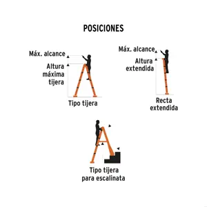 Truper Multiescalera telescópica,3.2 m,capacidad de carga 150 kg