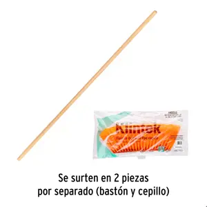 Klintek Escoba chica tipo cepillo, cerdas de PVC, bastón de madera