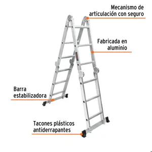 Escalera multiposición 12 peldaños, Tipo I, Truper