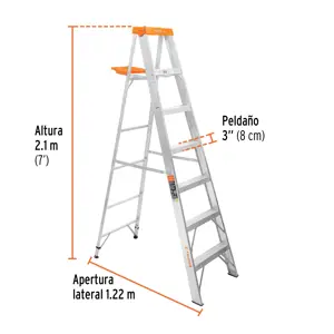 Escalera de tijera tipo II 6 peldaños y bandeja, Truper