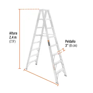 Escalera de tijera doble, tipo ll, 7 escalones, Truper