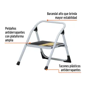 Escalera tubular, plegable, 1 peldaño, Pretul