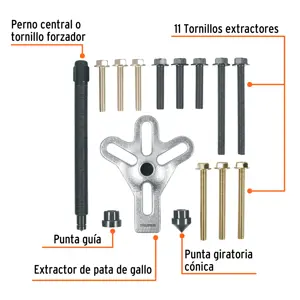 Extractor pata de gallo, 15 piezas, Truper