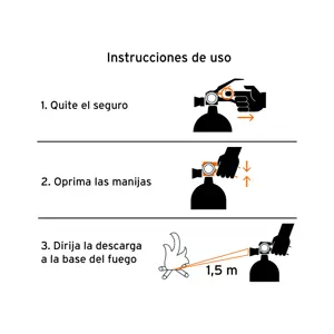 Extintor portátil recargable 0.5 kg, polvo tipo ABC, Truper