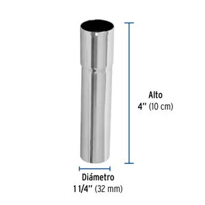 Foset Extensión 10 cm latón cromado para contra de lavabo, 1-1/4