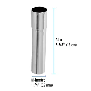 Foset Extensión 15 cm latón cromado para contra de lavabo, 1-1/4