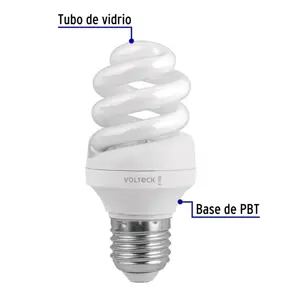 Lámpara espiral T3 11 W luz de día en blíster, Volteck