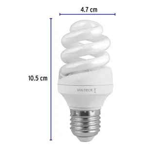 Lámpara espiral T3 11 W luz de día en blíster, Volteck