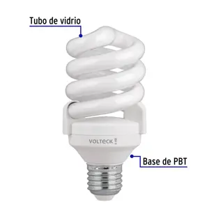 Lámpara espiral T4 15 W luz de día en blíster, Volteck