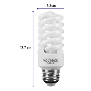 Lámpara espiral mini T2 15 W luz de día en blíster, Volteck