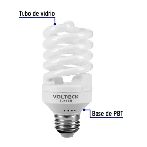 Lámpara espiral mini T2 23 W luz de día en blíster, Volteck